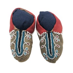 19th Century Delaware Childs Beaded Moccasins