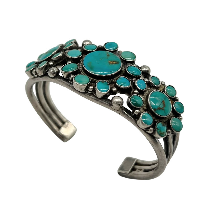 Navajo Turquoise and Silver Bracelet, Circa 1930