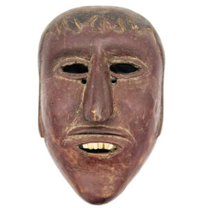 Old Mexican Wood Carved and Painted Mask